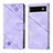 Leather Case Stands Flip Cover Holder Y01B for Google Pixel 6 5G Purple