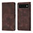 Leather Case Stands Flip Cover Holder Y01B for Google Pixel 6 Pro 5G Brown