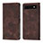 Leather Case Stands Flip Cover Holder Y01B for Google Pixel 6a 5G Brown