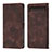 Leather Case Stands Flip Cover Holder Y01B for Google Pixel 7a 5G Brown