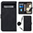 Leather Case Stands Flip Cover Holder Y01B for Google Pixel 8 5G Black