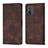 Leather Case Stands Flip Cover Holder Y01B for Huawei Honor 10X Lite Brown