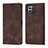 Leather Case Stands Flip Cover Holder Y01B for Huawei Honor X8 4G Brown