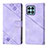 Leather Case Stands Flip Cover Holder Y01B for Huawei Honor X8a 4G Purple