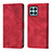 Leather Case Stands Flip Cover Holder Y01B for Huawei Honor X8a 4G Red