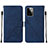 Leather Case Stands Flip Cover Holder Y01B for Motorola Moto G Power 5G (2023) Blue