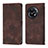 Leather Case Stands Flip Cover Holder Y01B for OnePlus Ace 2 5G Brown