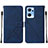 Leather Case Stands Flip Cover Holder Y01B for OnePlus Nord CE 2 5G Blue