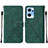 Leather Case Stands Flip Cover Holder Y01B for OnePlus Nord CE 2 5G Green