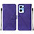 Leather Case Stands Flip Cover Holder Y01B for OnePlus Nord CE 2 5G Purple