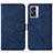 Leather Case Stands Flip Cover Holder Y01B for OnePlus Nord N300 5G Blue