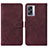 Leather Case Stands Flip Cover Holder Y01B for OnePlus Nord N300 5G Red Wine