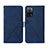 Leather Case Stands Flip Cover Holder Y01B for Oppo A55 5G Blue