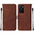 Leather Case Stands Flip Cover Holder Y01B for Oppo A55S 5G