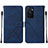 Leather Case Stands Flip Cover Holder Y01B for Oppo A55S 5G Blue