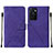 Leather Case Stands Flip Cover Holder Y01B for Oppo A55S 5G Purple