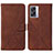 Leather Case Stands Flip Cover Holder Y01B for Oppo A77 5G Brown