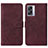 Leather Case Stands Flip Cover Holder Y01B for Oppo A77 5G Red Wine