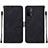 Leather Case Stands Flip Cover Holder Y01B for Oppo A93 5G Black