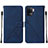 Leather Case Stands Flip Cover Holder Y01B for Oppo A94 4G Blue