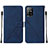 Leather Case Stands Flip Cover Holder Y01B for Oppo A94 5G Blue