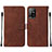 Leather Case Stands Flip Cover Holder Y01B for Oppo A94 5G Brown