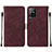 Leather Case Stands Flip Cover Holder Y01B for Oppo A94 5G Red Wine