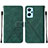 Leather Case Stands Flip Cover Holder Y01B for Oppo A96 4G Green