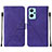 Leather Case Stands Flip Cover Holder Y01B for Oppo A96 4G Purple