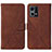 Leather Case Stands Flip Cover Holder Y01B for Oppo F21 Pro 4G Brown