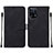 Leather Case Stands Flip Cover Holder Y01B for Oppo Find X5 5G Black