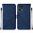 Leather Case Stands Flip Cover Holder Y01B for Oppo Find X5 Pro 5G Blue