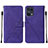 Leather Case Stands Flip Cover Holder Y01B for Oppo Find X5 Pro 5G Purple