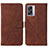 Leather Case Stands Flip Cover Holder Y01B for Oppo K10 5G India Brown