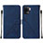 Leather Case Stands Flip Cover Holder Y01B for Oppo Reno5 F Blue