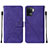 Leather Case Stands Flip Cover Holder Y01B for Oppo Reno5 F Purple