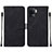 Leather Case Stands Flip Cover Holder Y01B for Oppo Reno5 Lite Black