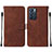 Leather Case Stands Flip Cover Holder Y01B for Oppo Reno6 5G