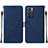 Leather Case Stands Flip Cover Holder Y01B for Oppo Reno6 5G Blue