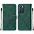 Leather Case Stands Flip Cover Holder Y01B for Oppo Reno6 5G Green