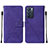 Leather Case Stands Flip Cover Holder Y01B for Oppo Reno6 5G Purple