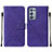 Leather Case Stands Flip Cover Holder Y01B for Oppo Reno6 Pro 5G Purple