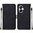 Leather Case Stands Flip Cover Holder Y01B for Realme 10 Pro+ Plus 5G Black