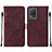 Leather Case Stands Flip Cover Holder Y01B for Realme 8 5G Red