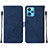 Leather Case Stands Flip Cover Holder Y01B for Realme 9 4G Blue