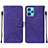 Leather Case Stands Flip Cover Holder Y01B for Realme 9 4G Purple