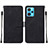 Leather Case Stands Flip Cover Holder Y01B for Realme 9 Pro 5G Black