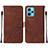 Leather Case Stands Flip Cover Holder Y01B for Realme 9 Pro+ Plus 5G Brown