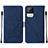 Leather Case Stands Flip Cover Holder Y01B for Realme C11 (2021) Blue