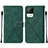 Leather Case Stands Flip Cover Holder Y01B for Realme C11 (2021) Green